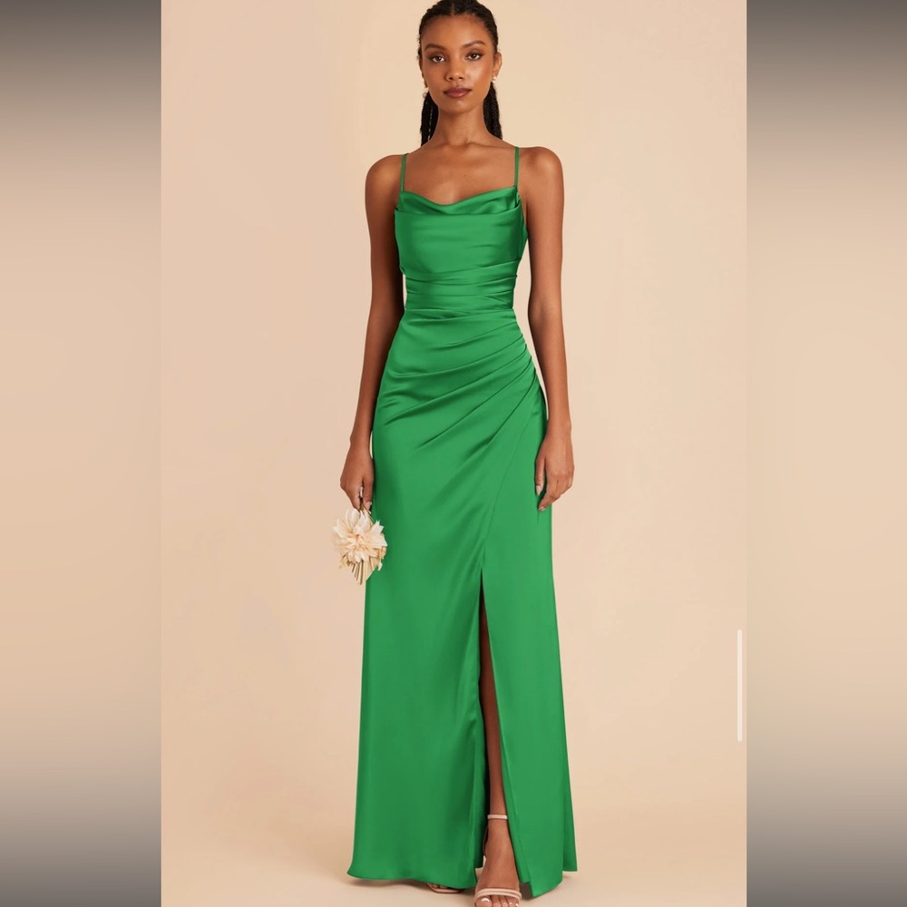 Lydia Dress - Matte Satin Kelly Green